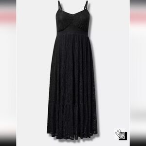 Torrid Maxi Stretch Lace Sleeveless Tiered Dress